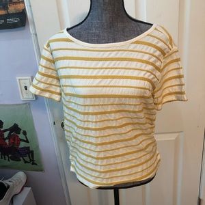 yellow striped shirt